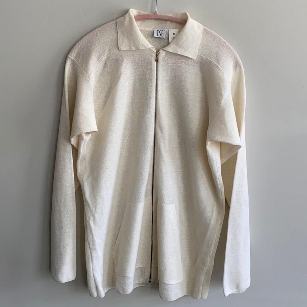 TSE zip up cardigan (made in Italy)